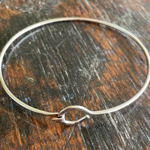 Silvertone Stainless Steel Bangle Bracelet - Simple and Stylish with BONUS